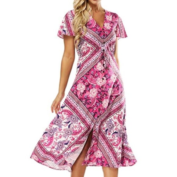 Dresses & Skirts - NWT Tribal Bold Print Brightly Colored Maxi Dress.